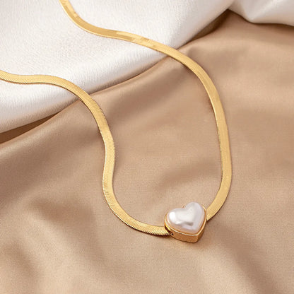 Elegant Commute Heart Shape Pearl Alloy Wholesale Pendant Necklace