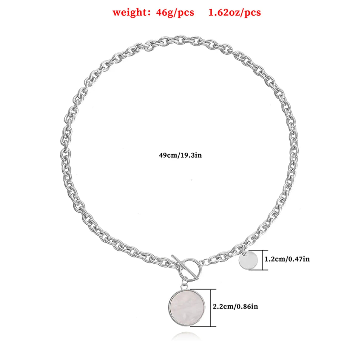 Elegant Cross Circle Alloy Metal Button Women's Pendant Necklace