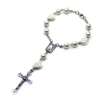 Elegant Cross Rose Alloy Resin Glass Wholesale Bracelets