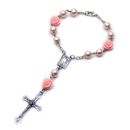 Elegant Cross Rose Alloy Resin Glass Wholesale Bracelets