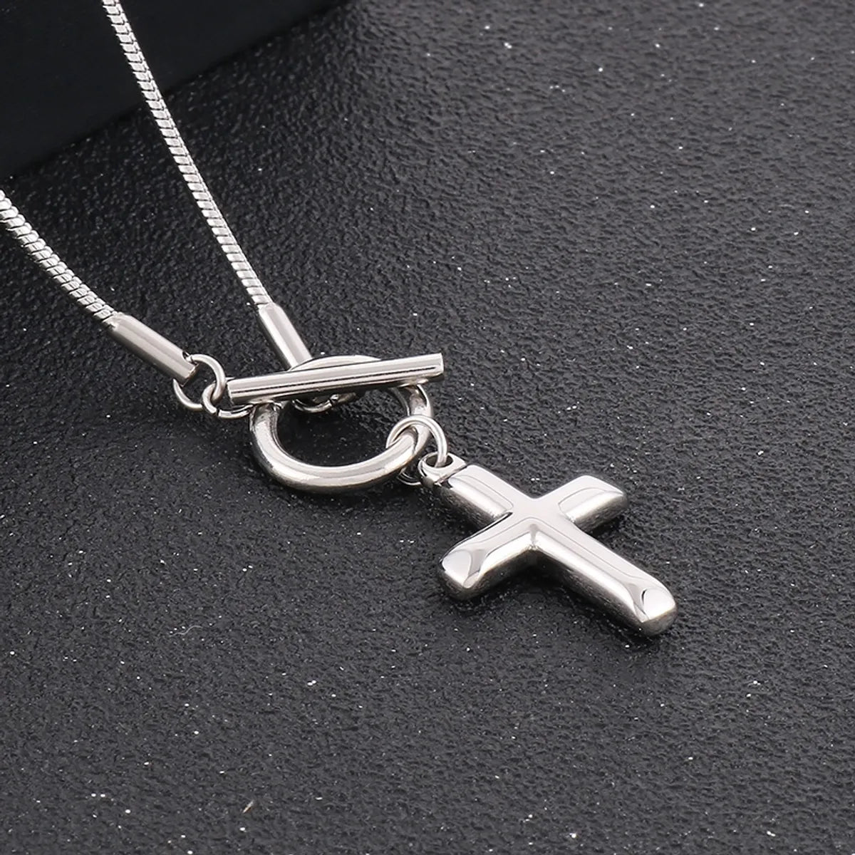 Elegant Cross Stainless Steel Plating Gold Plated Necklace