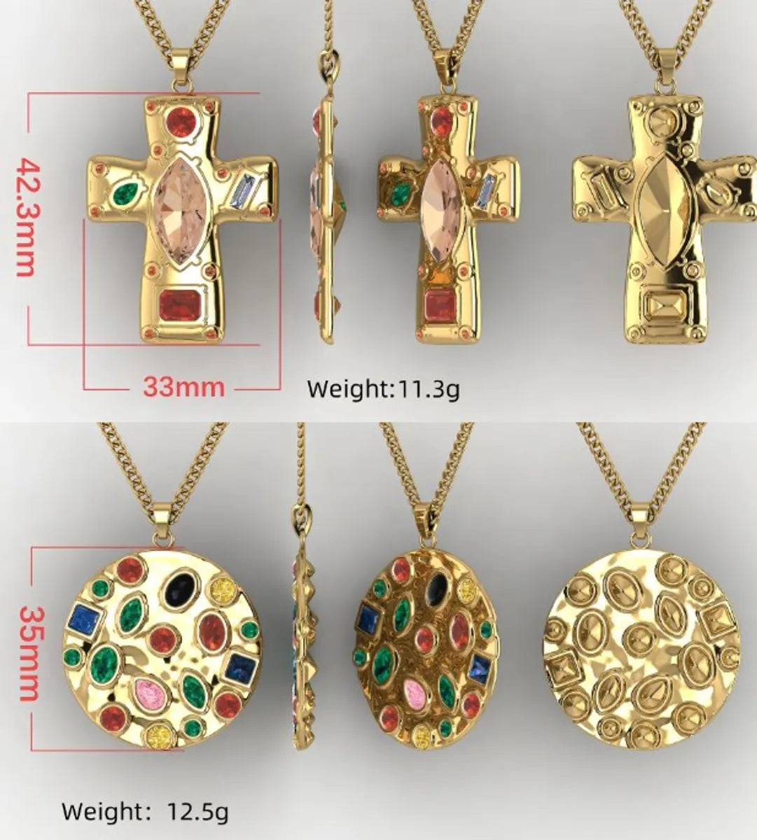 Elegant Cross Star Heart Shape Zircon 304 Stainless Steel Wholesale Pendant Necklace