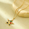 Elegant Cross Star Heart Shape Zircon 304 Stainless Steel Wholesale Pendant Necklace