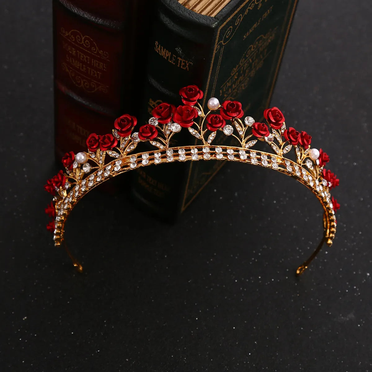 Elegant Crown Metal Plating Inlay Rhinestones Crown