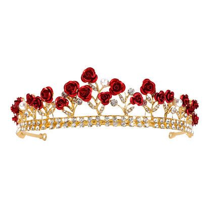 Elegant Crown Metal Plating Inlay Rhinestones Crown