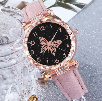 Elegant Cute Butterfly Buckle Quartz Women'S Watches