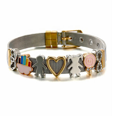 Elegant Cute Cartoon Character Heart Shape Titanium Steel Bangle