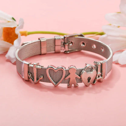 Elegant Cute Cartoon Character Heart Shape Titanium Steel Bangle