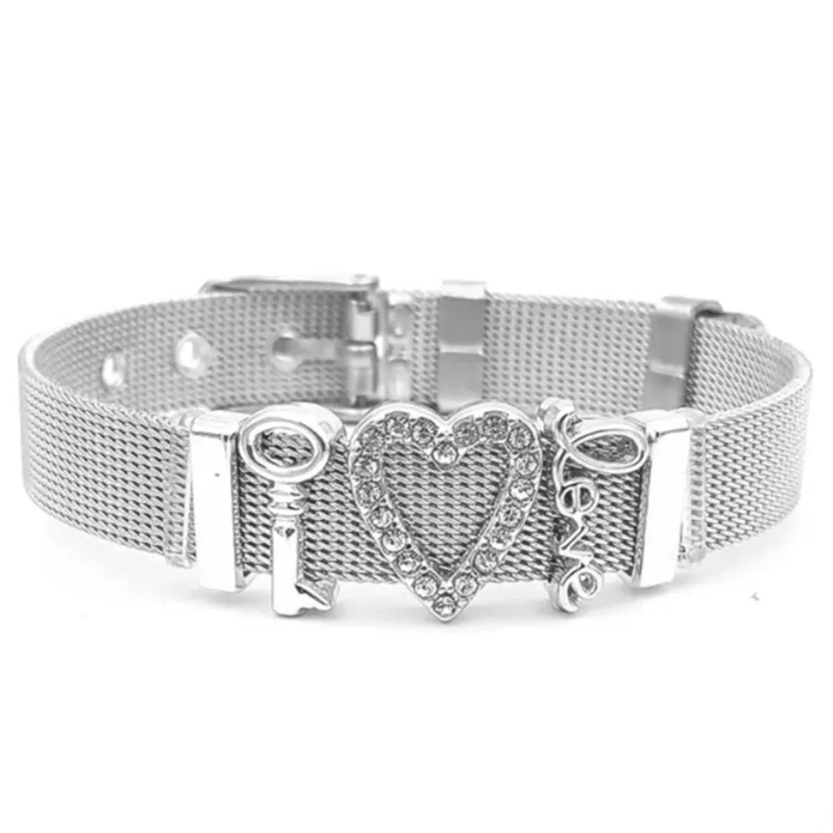 Elegant Cute Cartoon Character Heart Shape Titanium Steel Bangle