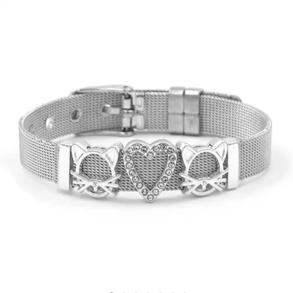 Elegant Cute Cartoon Character Heart Shape Titanium Steel Bangle