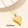 Wholesale Jewelry Elegant Cute Heart Shape 304 Stainless Steel 18K Gold Plated Plating Pendant Necklace