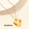 Wholesale Jewelry Elegant Cute Heart Shape 304 Stainless Steel 18K Gold Plated Plating Pendant Necklace