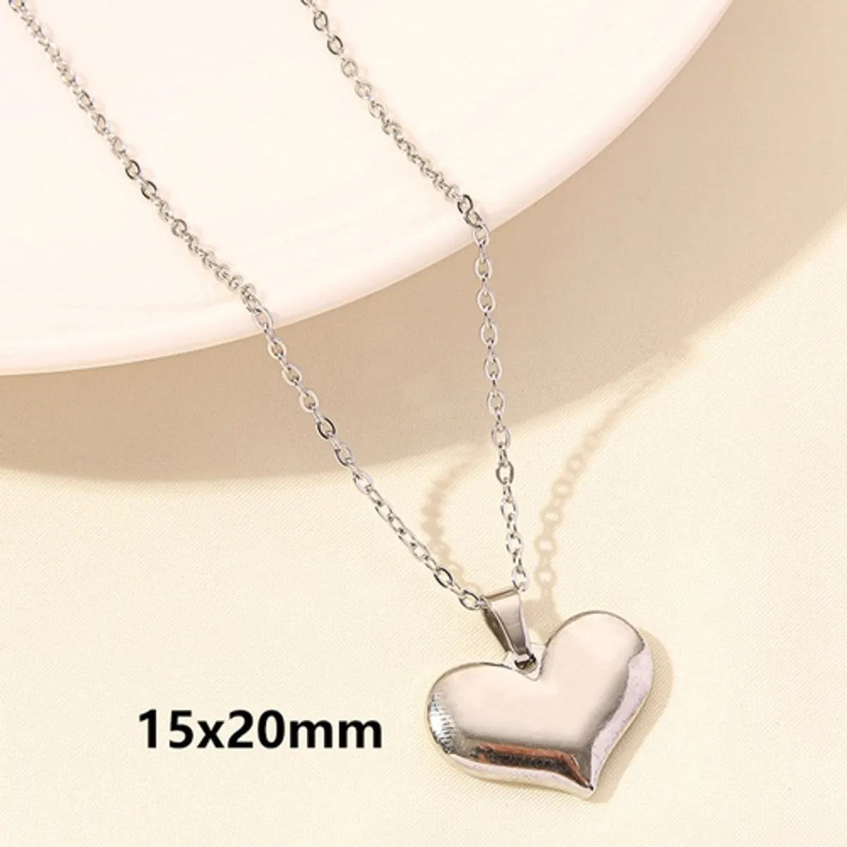 Wholesale Jewelry Elegant Cute Heart Shape 304 Stainless Steel 18K Gold Plated Plating Pendant Necklace