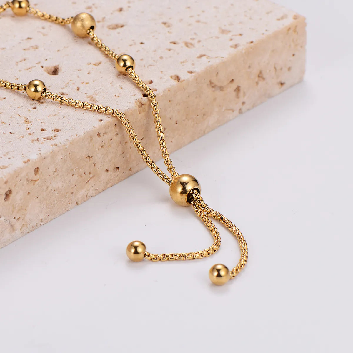 Elegant Cute Luxurious Solid Color Stainless Steel Plating 18k Gold Plated Bracelets