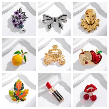 Elegant Cute Plant Fruit Bicycle Alloy Women'S Brooches