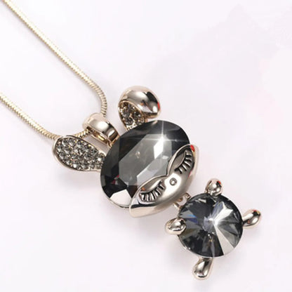 Elegant Cute Rabbit Alloy Copper Plating Inlay Artificial Rhinestones Sweater Chain Long Necklace