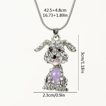 Elegant Cute Streetwear Dog Rhinestones Alloy Wholesale Pendant Necklace