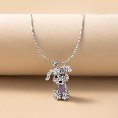 Elegant Cute Streetwear Dog Rhinestones Alloy Wholesale Pendant Necklace