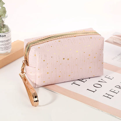 Elegant Cute Stripe Polyester Square Makeup Bags