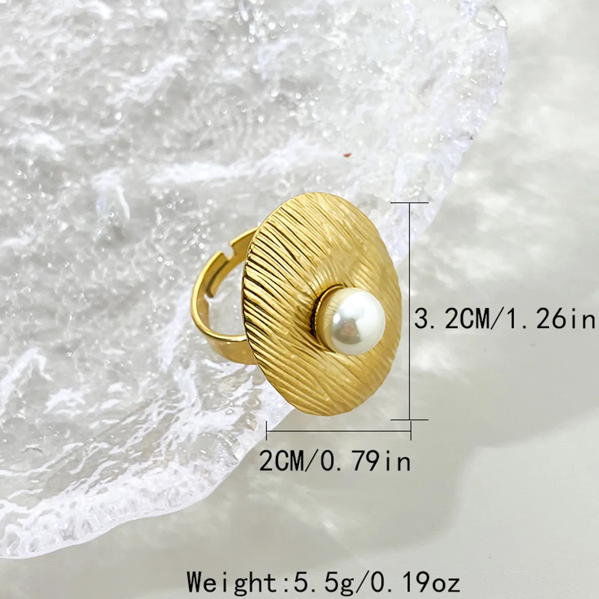 Wholesale Jewelry Elegant Cute Sweet Flower 304 Stainless Steel Pearl Shell 14K Gold Plated Plating Inlay Rings