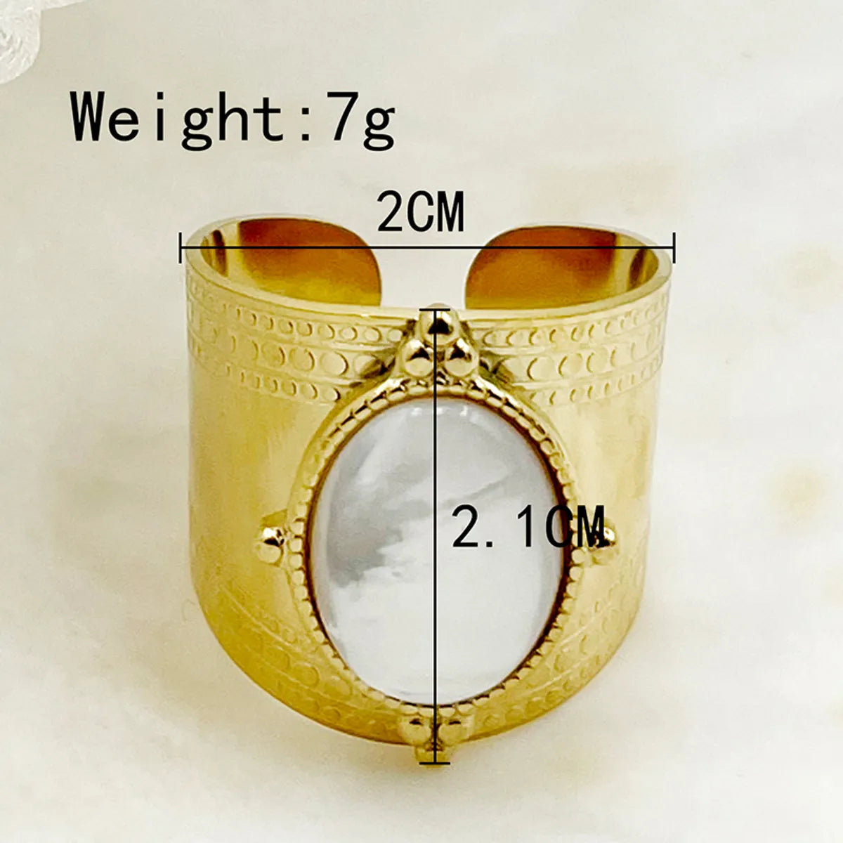 Wholesale Jewelry Elegant Cute Sweet Flower 304 Stainless Steel Pearl Shell 14K Gold Plated Plating Inlay Rings