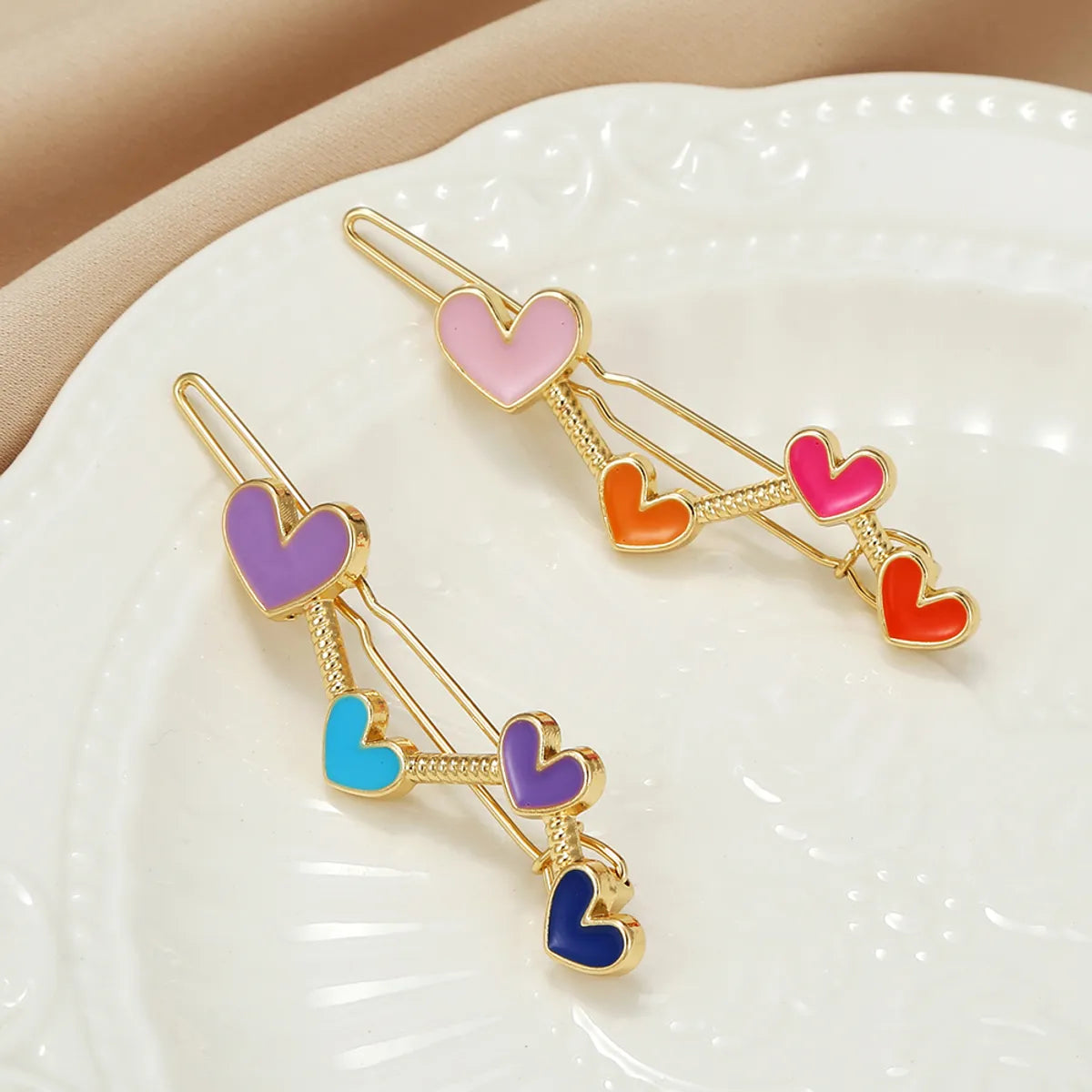 Elegant Cute Sweet Heart Shape Alloy Hair Clip