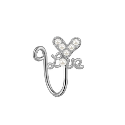 Elegant Cute Vacation Wings Butterfly Stainless Steel Copper White Gold Plated Rhinestones Zircon Nose Ring Nose Studs In Bulk