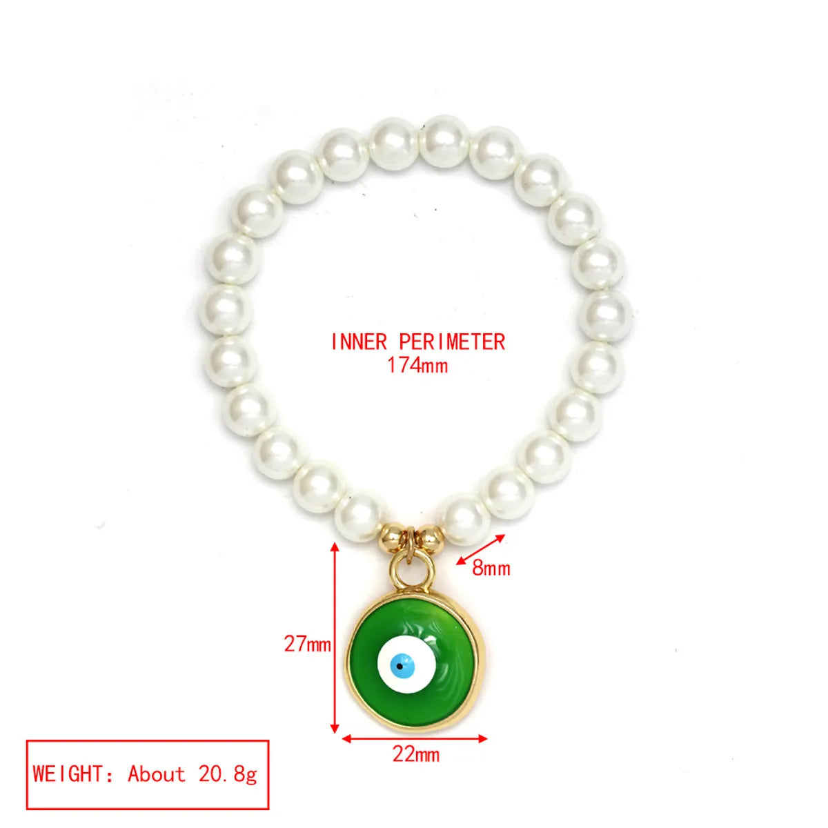 Elegant Devil'S Eye Heart Shape Artificial Pearl Glass Copper Wholesale Bracelets