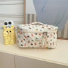 Elegant Ditsy Floral Cotton Square Makeup Bags