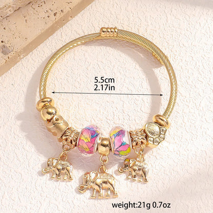 Elegant Elephant Alloy Wholesale Bangle