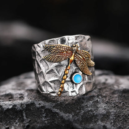 Elegant Exaggerated Dragonfly Alloy Plating Unisex Rings