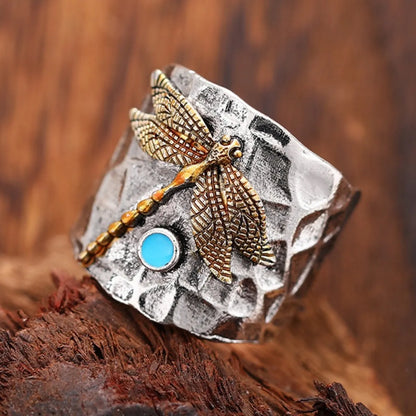 Elegant Exaggerated Dragonfly Alloy Plating Unisex Rings