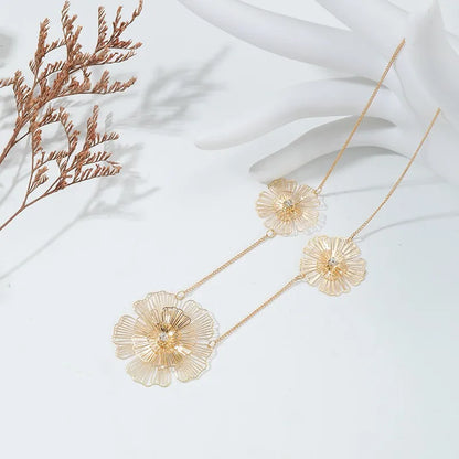 Elegant Exaggerated Flower Alloy Wholesale Pendant Necklace