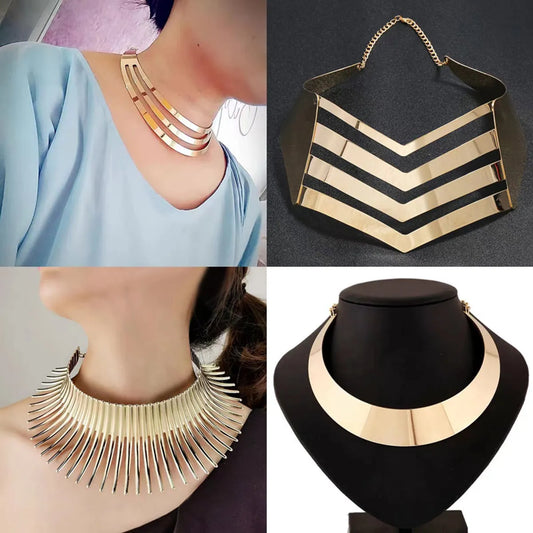 Elegant Exaggerated Geometric Ferroalloy Plating Women'S Choker