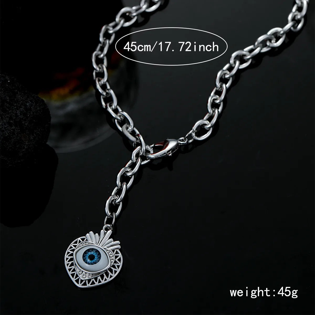 Elegant Exaggerated Rock Devil'S Eye Heart Shape Life Tree Alloy Copper Toggle Inlay Resin Zircon Women'S Pendant Necklace