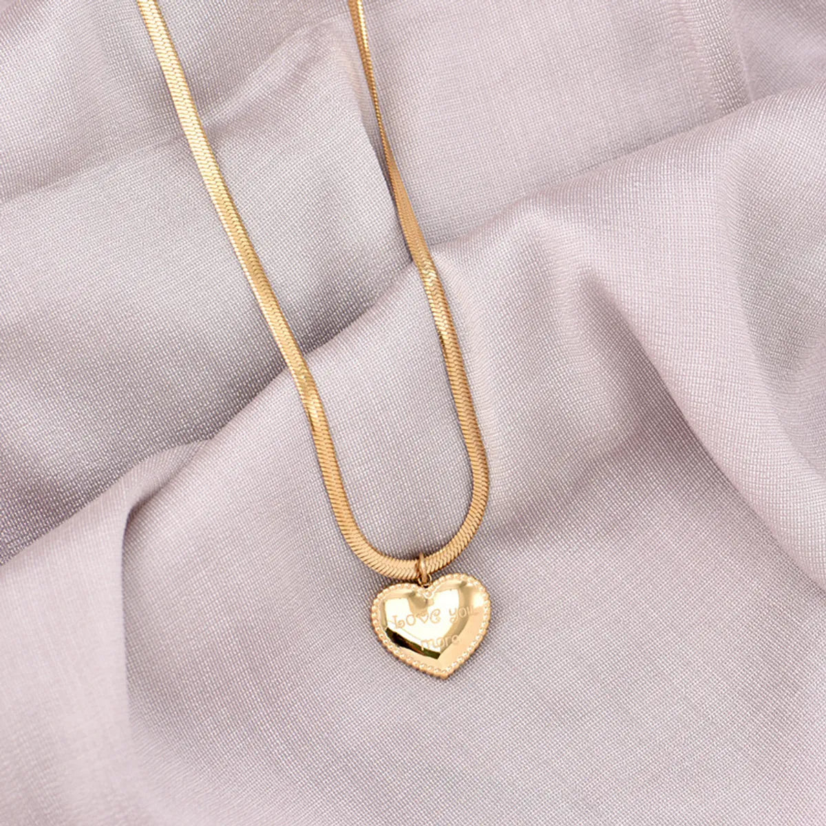 Elegant Fashion Heart Shape Titanium Steel Plating Necklace