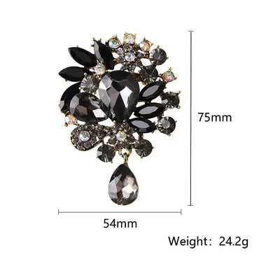 Elegant Flower Alloy Inlay Artificial Crystal Women'S Brooches