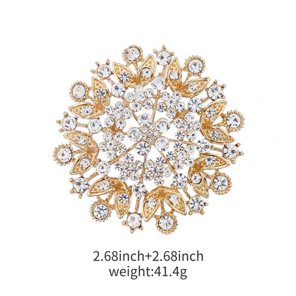 Elegant Flower Alloy Inlay Zircon Women'S Brooches