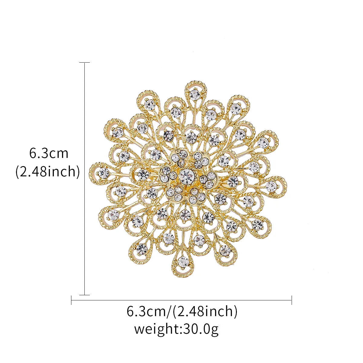 Elegant Flower Alloy Inlay Zircon Women'S Brooches