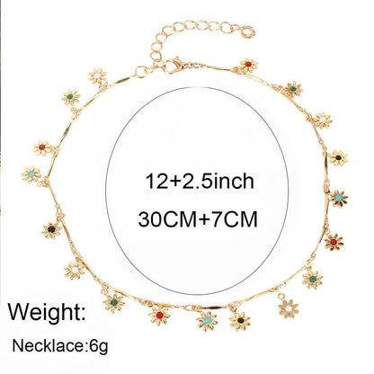 Elegant Flower Alloy Plating Choker