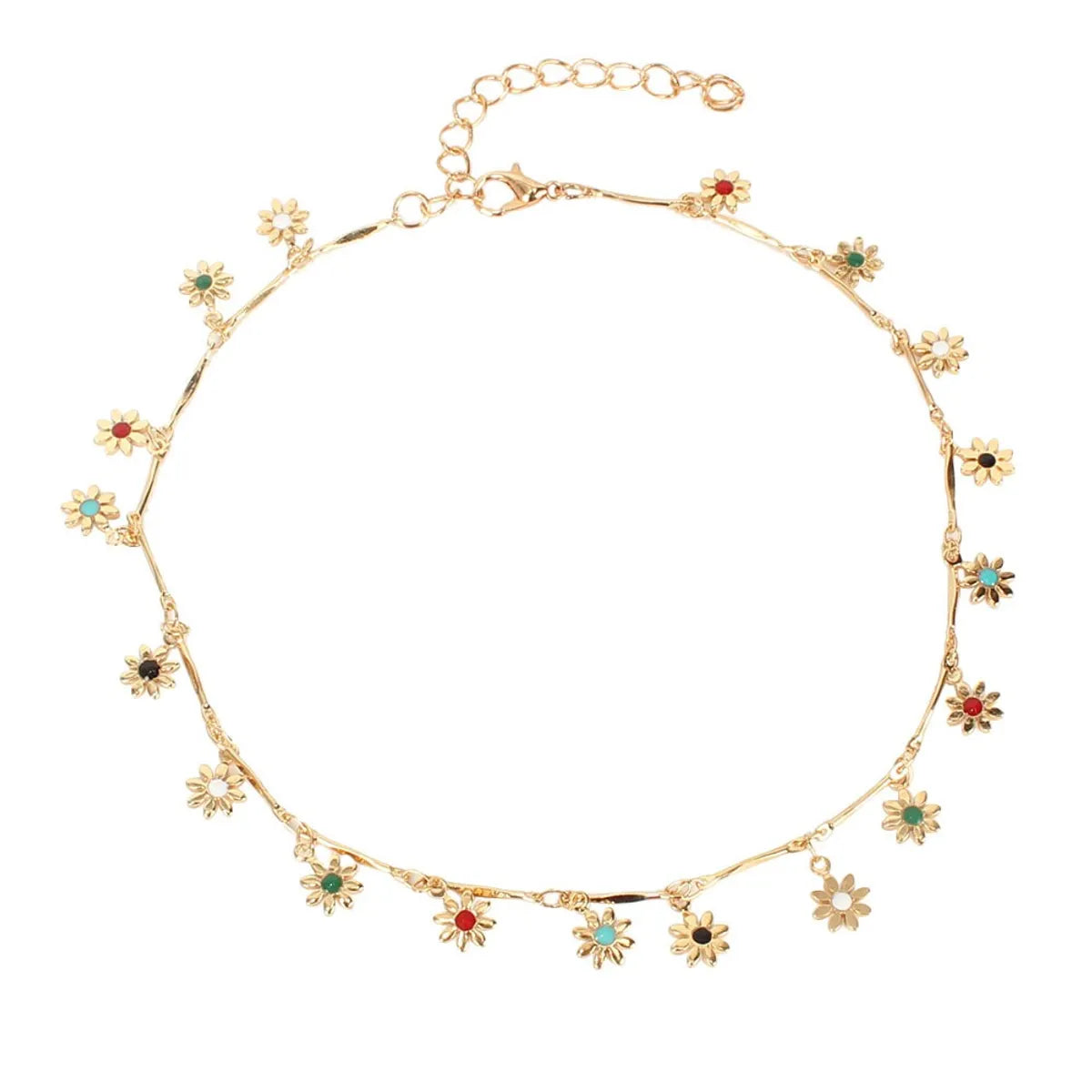 Elegant Flower Alloy Plating Choker