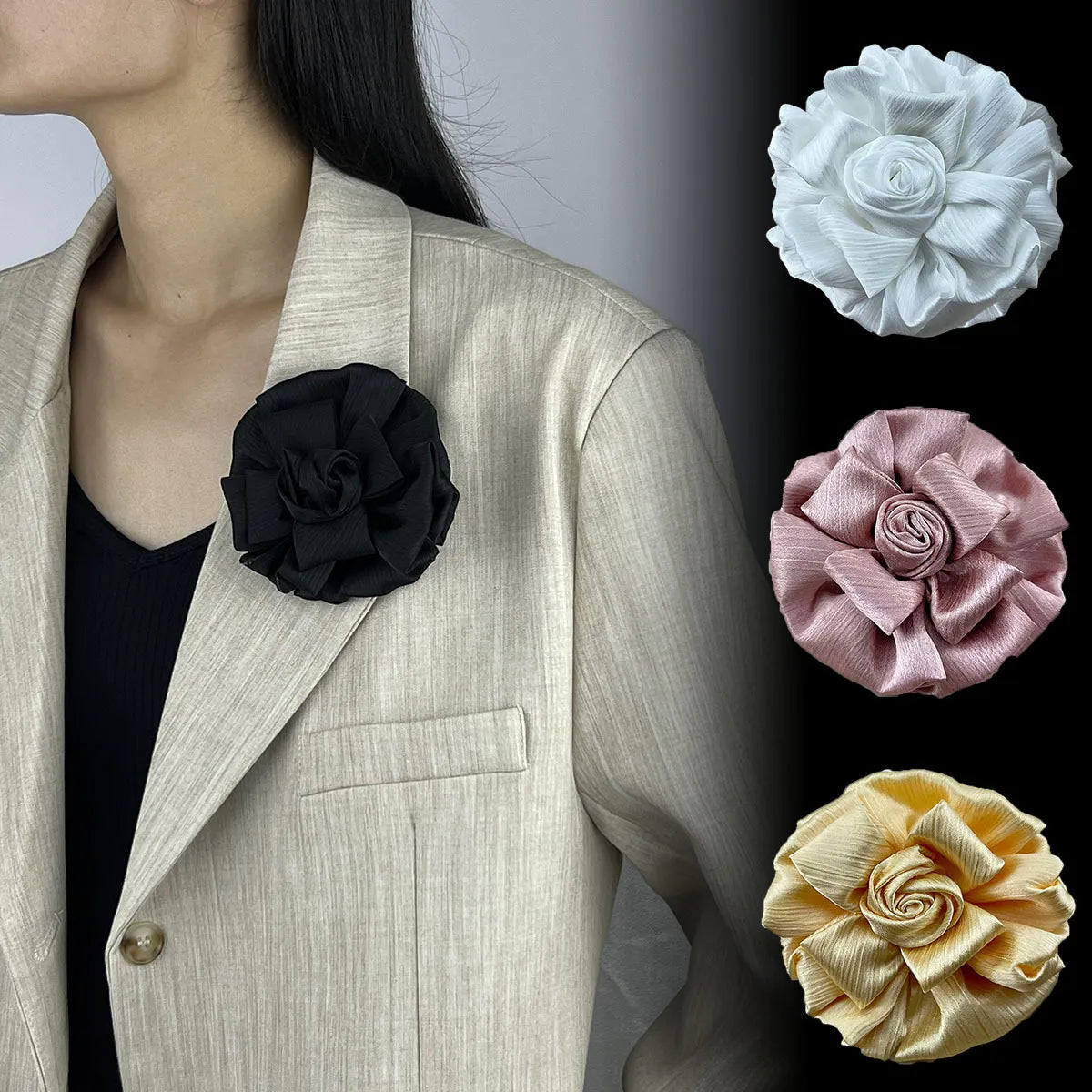 Elegant Flower Cloth Women'S Brooches