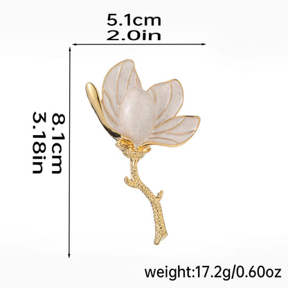 Elegant Flower Copper Plating Inlay Pearl Zircon Women'S Brooches 1 Piece