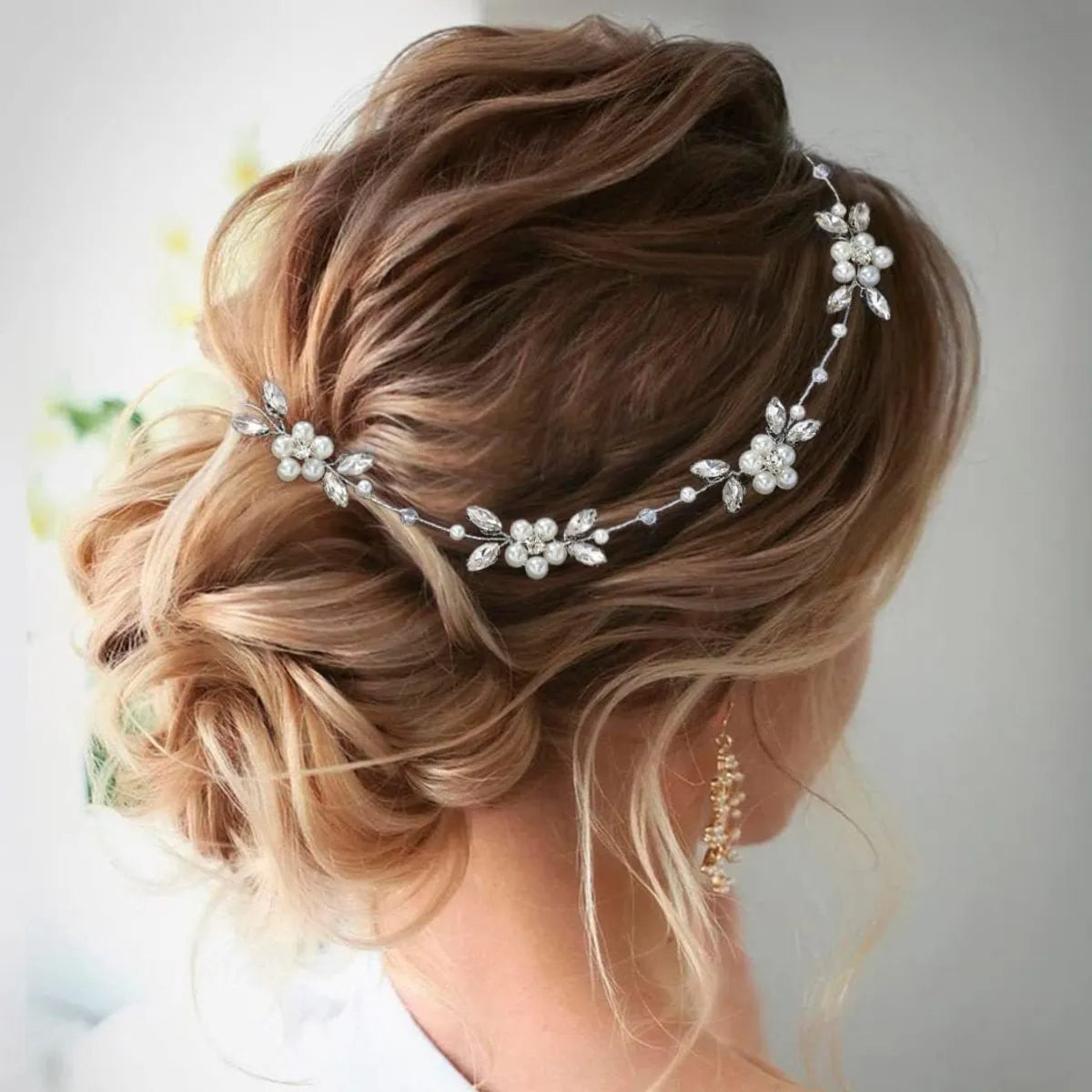 Elegant Flower Imitation Pearl Alloy Rhinestone Hair Band