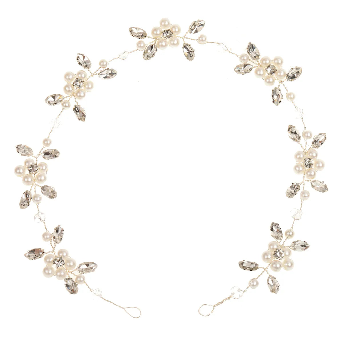 Elegant Flower Imitation Pearl Alloy Rhinestone Hair Band