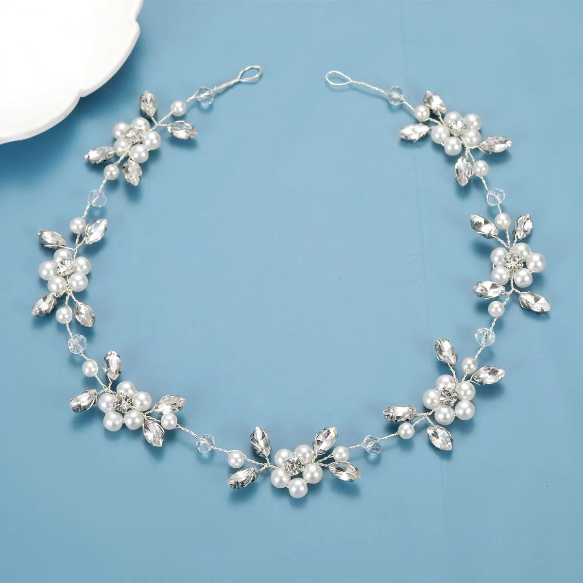 Elegant Flower Imitation Pearl Alloy Rhinestone Hair Band