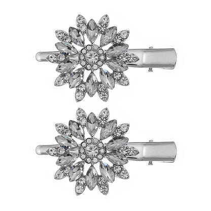 Elegant Flower Rhinestone Diamond Hair Clip