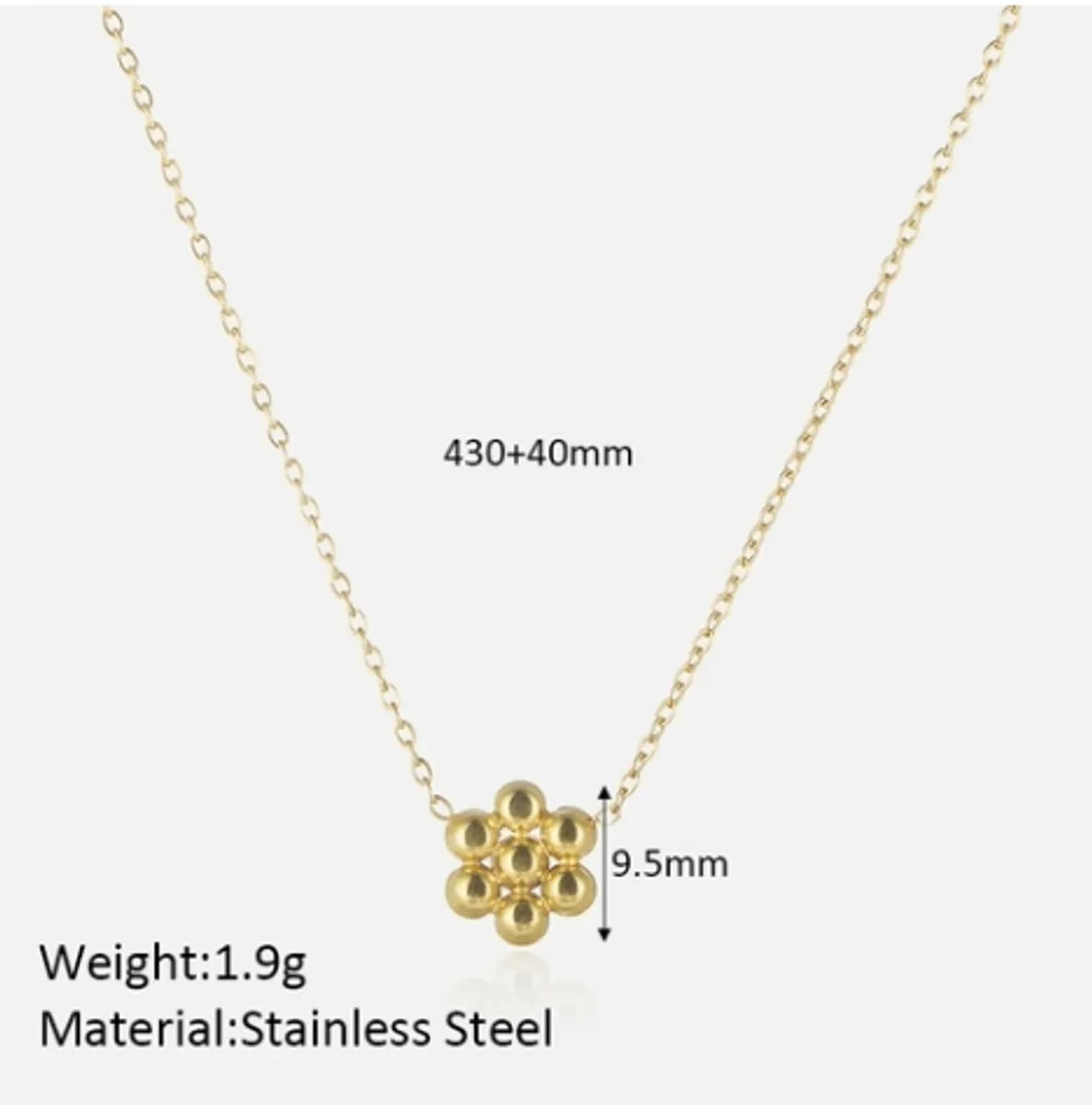 Elegant Flower Stainless Steel Plating 18k Gold Plated Pendant Necklace