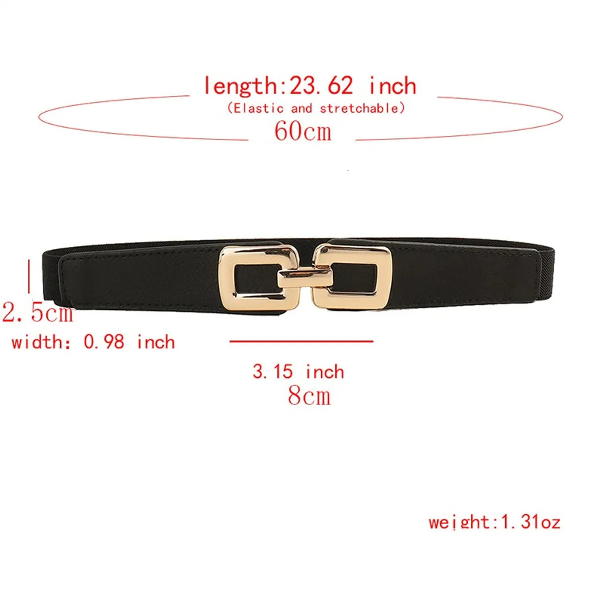 Elegant Formal Simple Style Solid Color Pu Leather Alloy Women'S Leather Belts