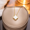 Wholesale Jewelry Elegant Four Leaf Clover Titanium Steel Gold Plated Necklace